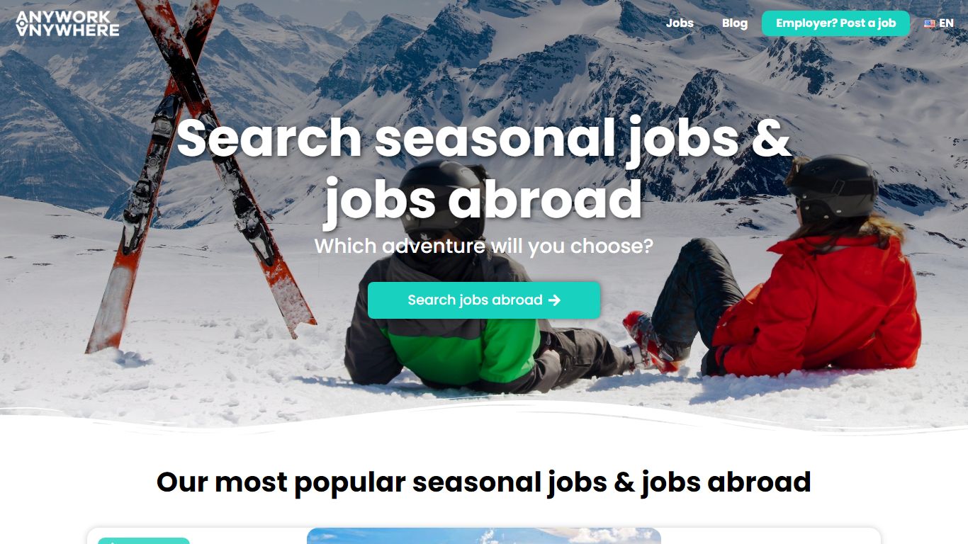 Jobs abroad, Seasonal jobs, Voluntary Work | Anywork Anywhere